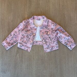 LIKE NEW!! Gap x Love Shack Fancy Pink Floral Denim Jacket Size 2T